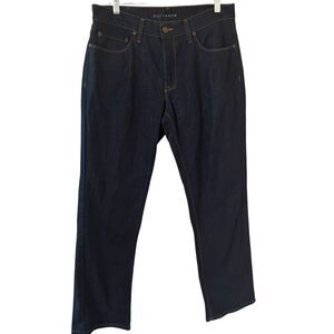 Mott and Bow Men Rivington Raw Jeans 33x30 Slim Straight Comfort Dark‎ Wash Prep